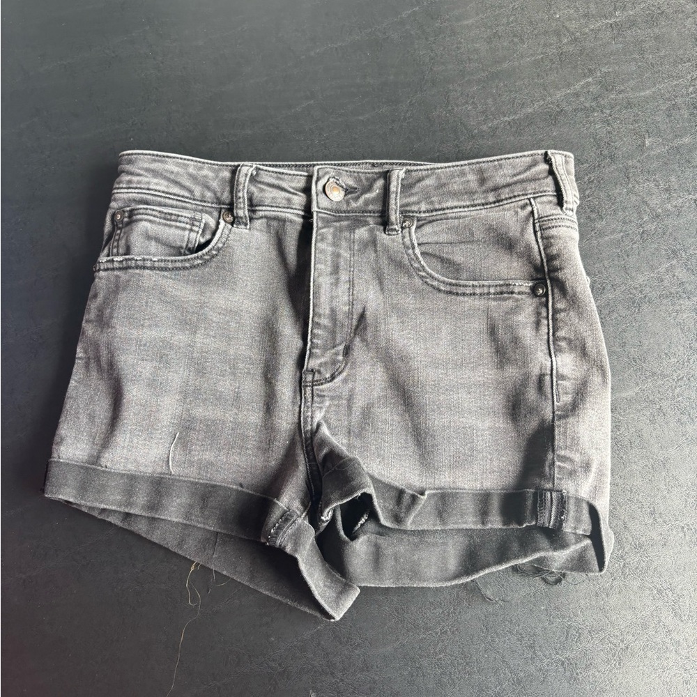 American Eagle Outfitters Gray Jean Shorts Raw Hem